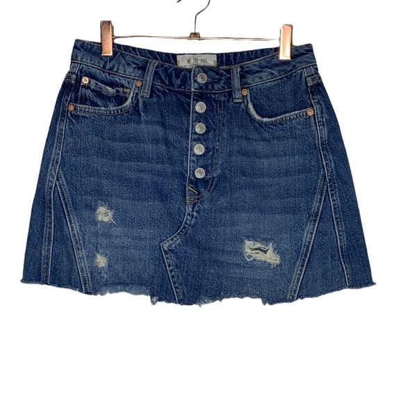 We The Free denim a line mini skirt - Picture 2 of 5
